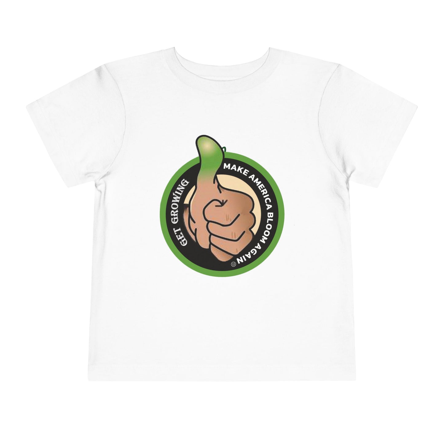 Toddler Plant-Themed Tee, Green Thumb Gardening Make America Bloom Again
